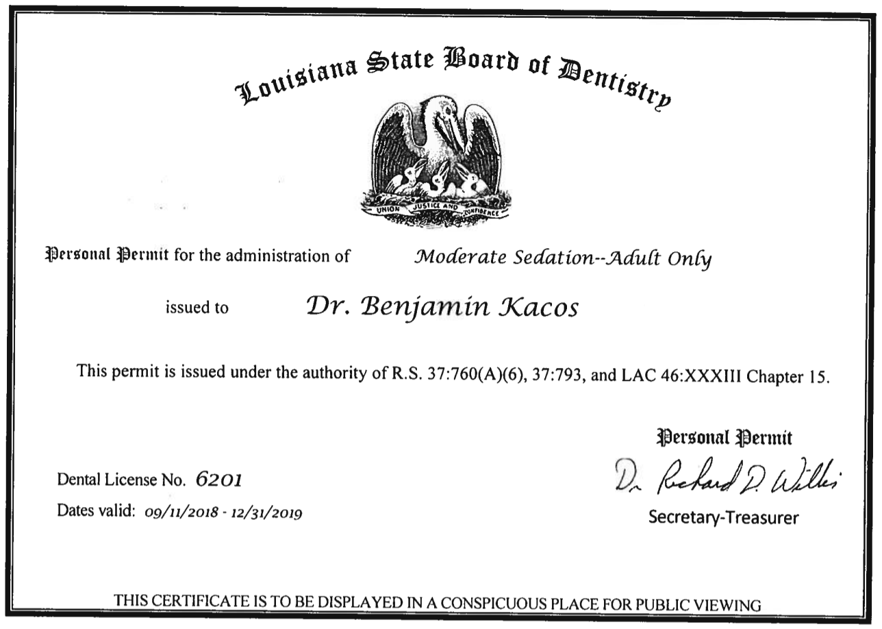 Licensed sedation dentist shreveport